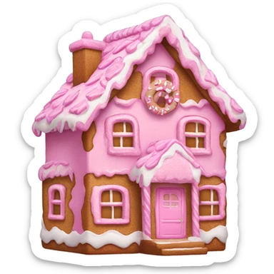pink gingerbread house sticker