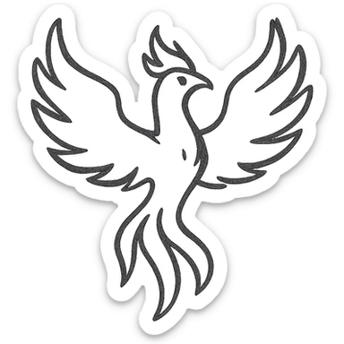 phoenix outline drawing sticker