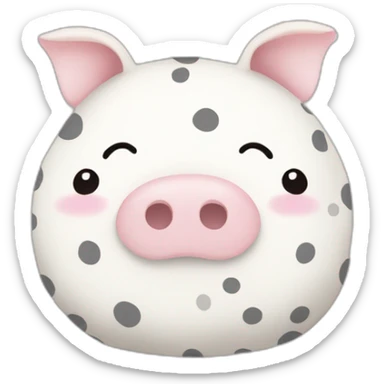 squishmallow white pig gray polka dots sticker
