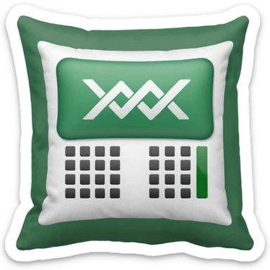 pillow with excel spreadsheet sticker