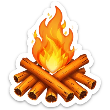 fire emoji, blazing bonfire sticker