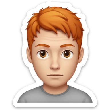 a ginger with brown eyes side eyeing  sticker