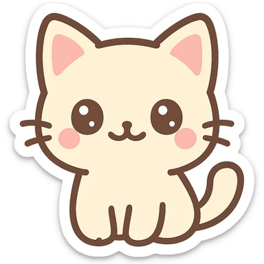 a cute cat with big eyes in anime style sticker