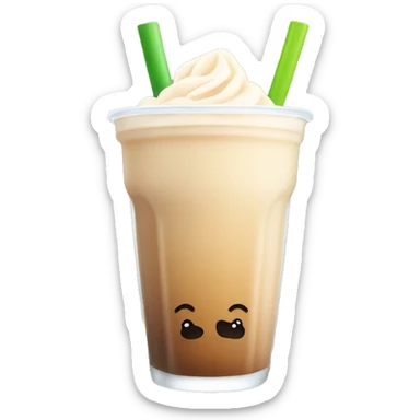 Milk tea with boba in a glass sticker