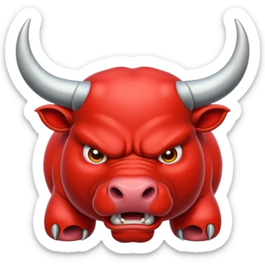 A dangerous bull symbol sticker
