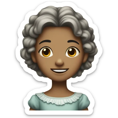 gritted teeth  princess little girl  sticker