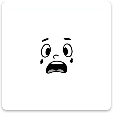 funny crying emoji in hand-drawn doodle style sticker