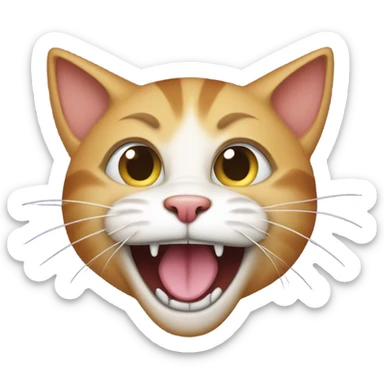 Cat yawning sticker