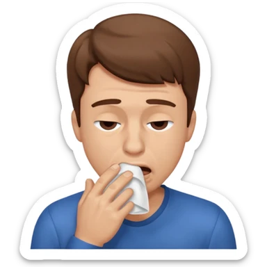 man sneezing into tisue















 sticker