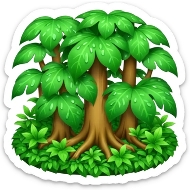 a forest were raining heavily i need a top view  sticker