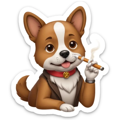 Cachorro fumando sticker