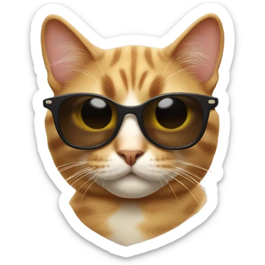 Cat with sunglasses sticker