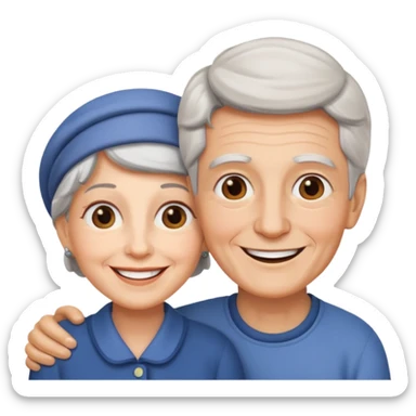 lo mismo que estas haciendo solo coloca alado de la abuela un hombre joven  sticker