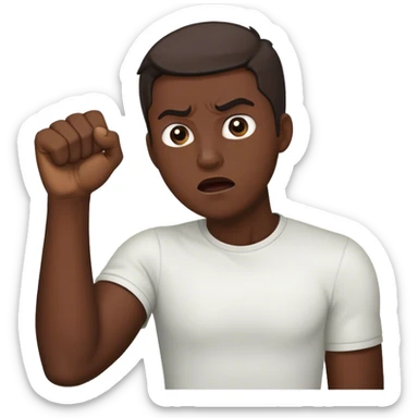 Raising a fist in frustration  sticker