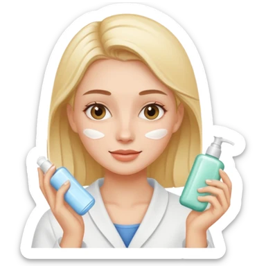 Girl doind skin care  sticker