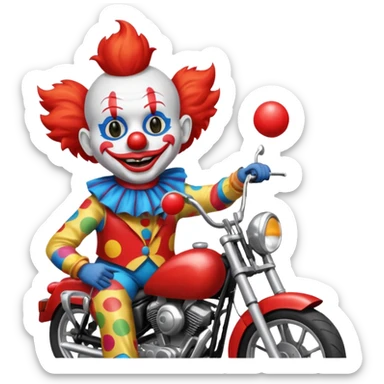 motorcycle-riding clown  sticker