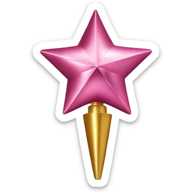 Isolated Realistic metallic pink and gold tree topper. sticker