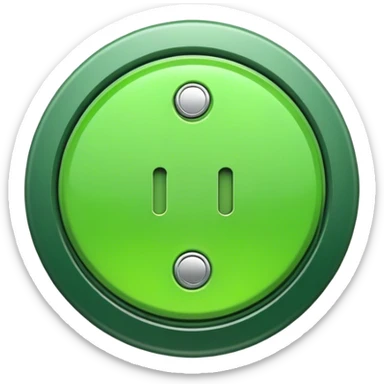 Green button top view sticker