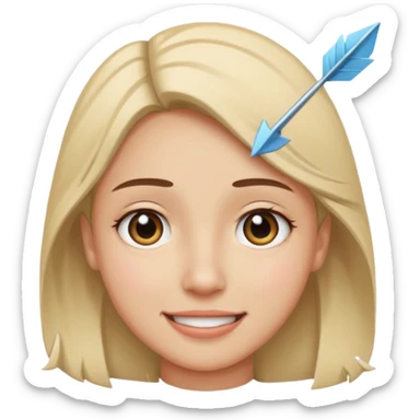 smile,two tears, arrow eyes and head tilted a little sticker