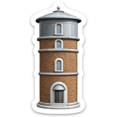 Ypsilanti water tower statue made of layered bricks sticker