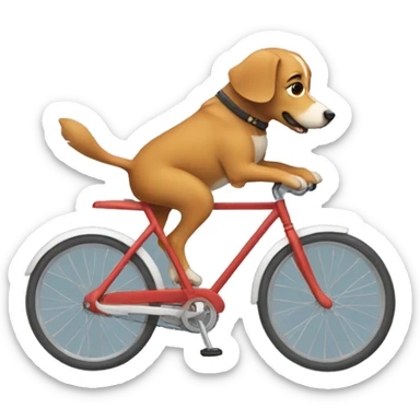 Dog riding a bike sticker