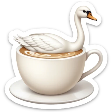 Chai latte with swan sticker