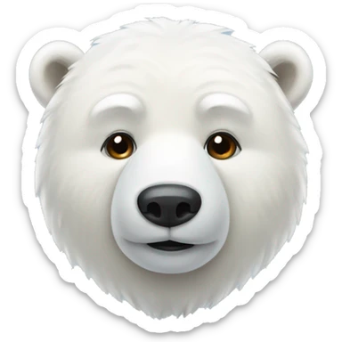 polar bear with a white bow sticker