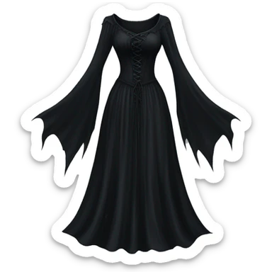 gothic flowy witch dress sticker
