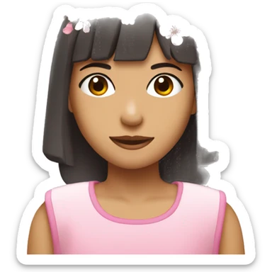 A pink-colored ade topped with cherry blossoms sticker