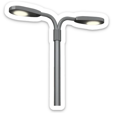 Make me an emoji of T shaped Lamppost with 2light on the edge of T's hand infront of a building sticker