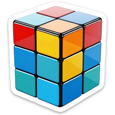 Transparent glass Rubix cube sticker