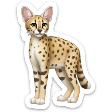 African Serval Cat Full Body sticker