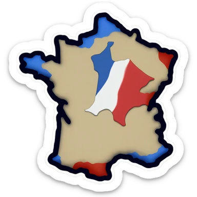 FRANCE map witch blue white and red  sticker