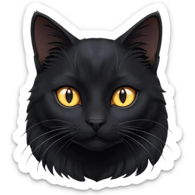 Solin wäre ein Kater mit nachtschwarzem, glänzendem Fell, kräftig gebaut und zugleich von seltener Eleganz. Sein Blick – tief und warm – scheint in die Seele zu führen, während seine Bewegung lautlos ist wie ein Schatten, der sich still an die Seite schmiegt.ihn nichts auf der Welt erschüttern. sticker