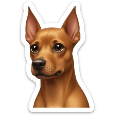 caramel-color-pinscher-dog-using-batman-mask sticker