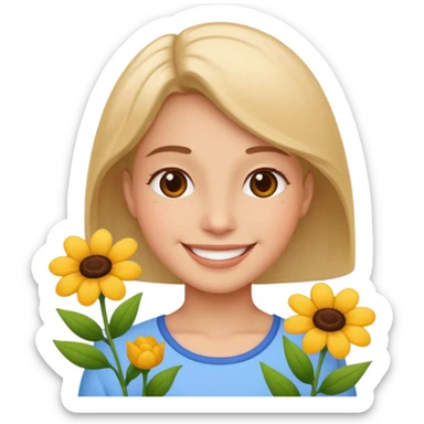 Hippie with flowers  sticker