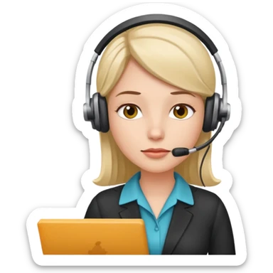 receptionist thinking sticker