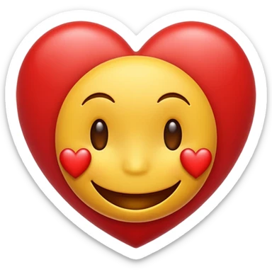 Valentine smiley emoji sticker