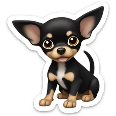 Black chihuahua with beige paws sticker