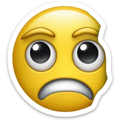 Jellow dot emoji judging someone cringe with eyes sticker