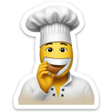 emoji blowing kiss with a chef’s hat  sticker