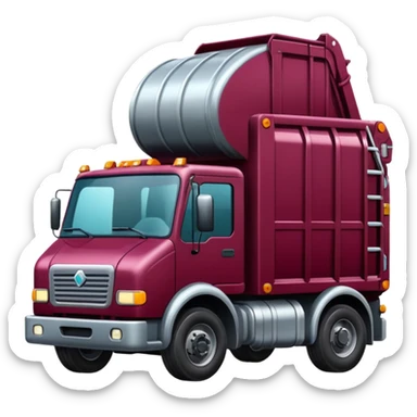 garbage truck burgundy sticker