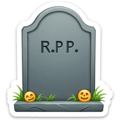 Tombstone that says RP sticker