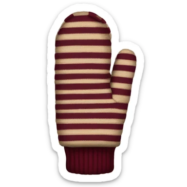 Beige and Burgundy striped mittens  sticker