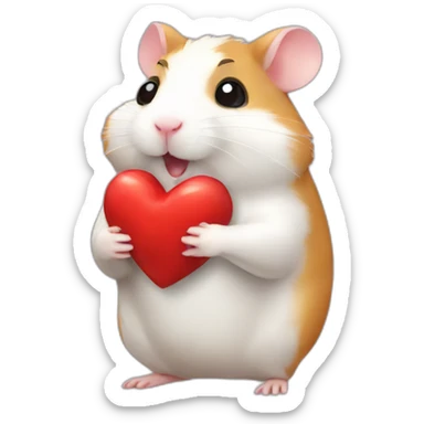 hamster with heart sticker