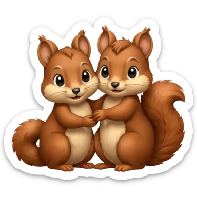 two squirrels cuddling sticker