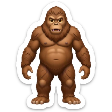 Create a scary full bodied emoji of Bigfoot sticker