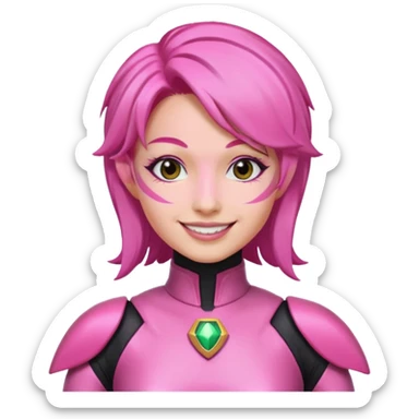 pink power ranger, woman emoji sticker