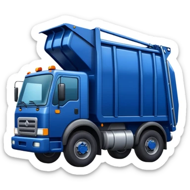 dark blue garbage truck sticker