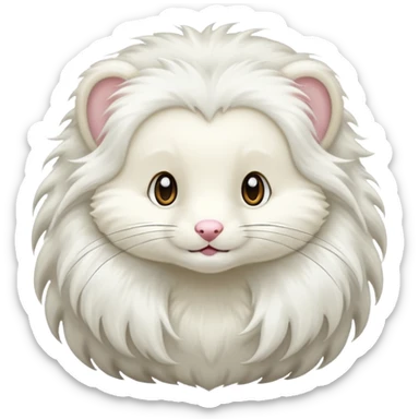 long haired white mink sticker
